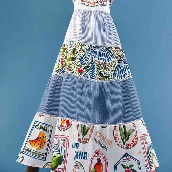 🥭FARM Rio Pineapple Beach Embroidered Maxi Dress - Picture 6 of 12